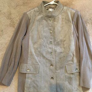 NWOT Linea by Louis Dell 'Olio 18W Suede Jacket with knit sleeves